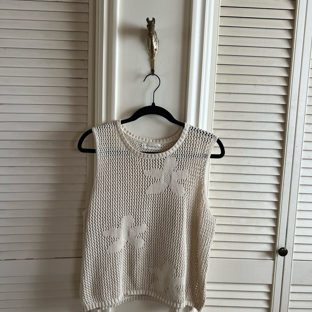Floral crochet tank top by together